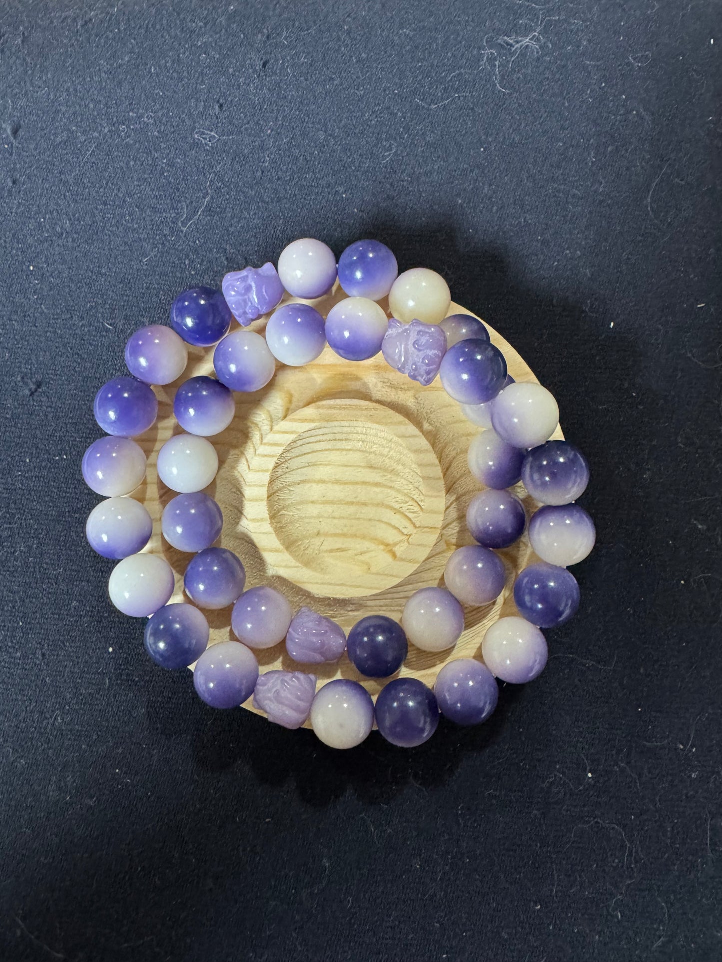 Bodhi Petal Purple Fox Double String Bracelet (A12)