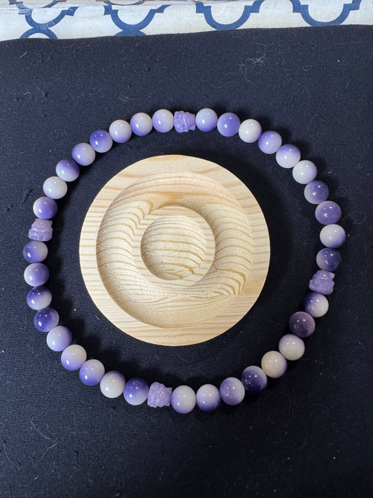 Bodhi Petal Purple Fox Double String Bracelet (A12)