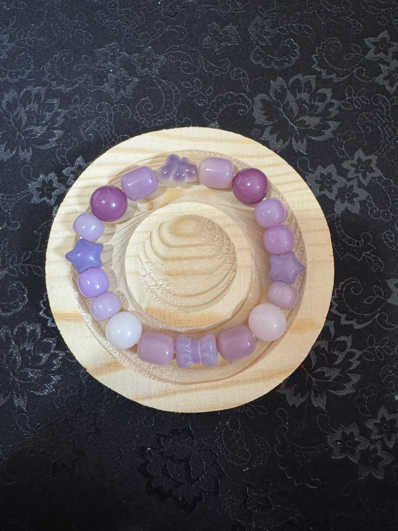 Perles sculptées Bodhi violet clair