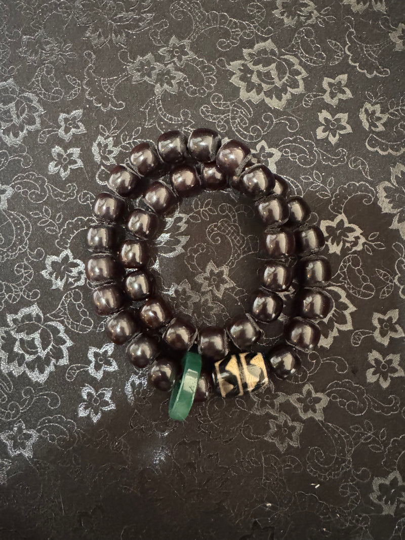 Bracelet Bodhi à double cordon noir