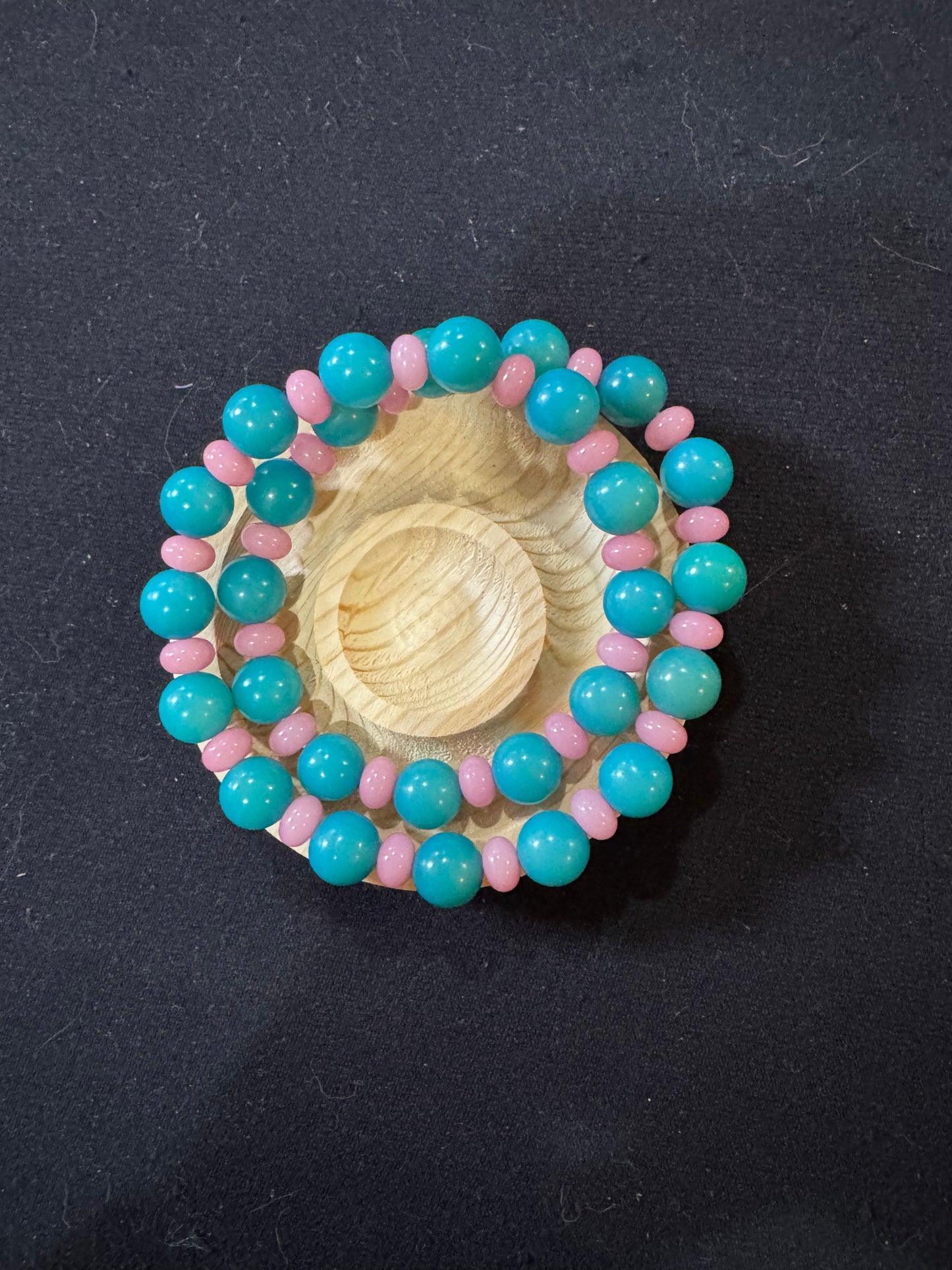 Bodhi Teal Pink Necklace and Double Bracelet (A42)
