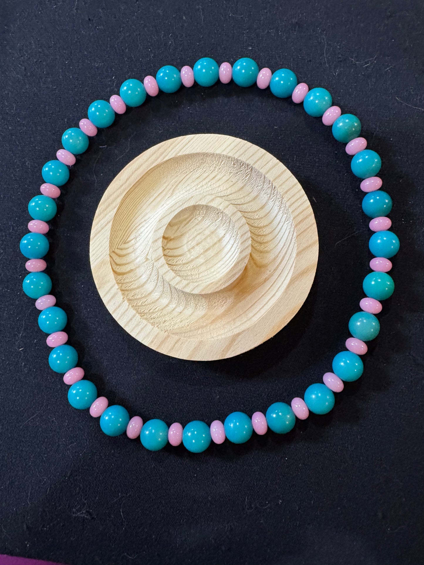 Bodhi Teal Pink Necklace and Double Bracelet (A42)