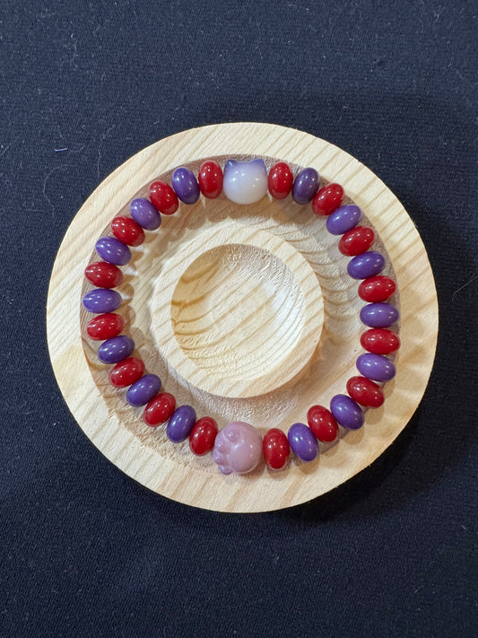 Bodhi Cobble Stone Purple Red with Cat and Paw