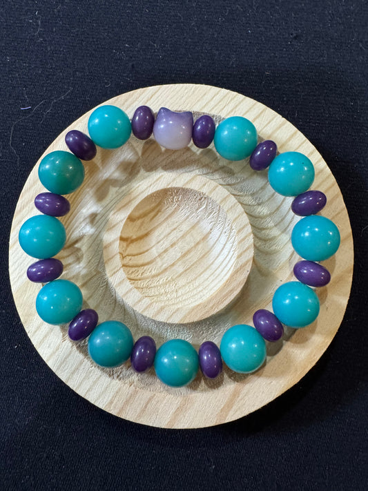 Bodhi Teal with Cobble Stone Purple and Cat