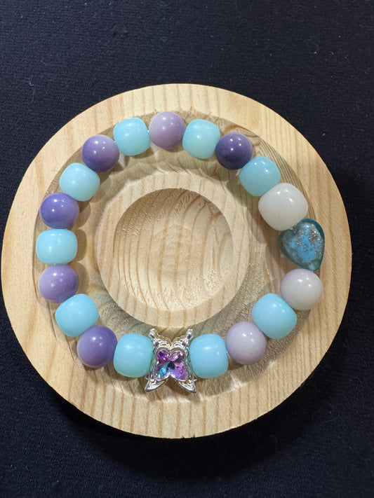 Bodhi Sky Purple Petal with Butterfly and Heart