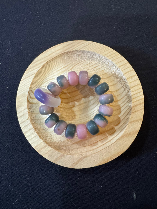 Bodhi Black Pink Pill Fidget with Purple Ring